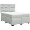 Image de vidaXL Sommier à lattes de lit et matelas Gris clair 140x200cm Velours