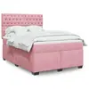 Image de vidaXL Sommier à lattes de lit avec matelas Rose 140x200 cm Velours