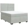 Image de vidaXL Sommier à lattes de lit et matelas Gris clair 160x200cm Velours