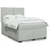 Image de vidaXL Sommier à lattes de lit et matelas Gris clair 160x200cm Velours