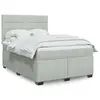 Image de vidaXL Sommier à lattes de lit et matelas Gris clair 160x200cm Velours