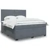 Image de vidaXL Sommier à lattes de lit et matelas Gris foncé 180x200cm Velours