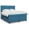Image de vidaXL Sommier à lattes de lit et matelas bleu 180x200 cm velours
