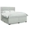 Image de vidaXL Sommier à lattes de lit et matelas Gris clair 180x200cm Velours