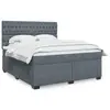 Image de vidaXL Sommier à lattes de lit et matelas Gris foncé 180x200cm Velours
