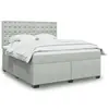 Image de vidaXL Sommier à lattes de lit et matelas Gris clair 180x200cm Velours