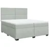 Image de vidaXL Sommier à lattes de lit et matelas Gris clair 200x200cm Velours