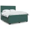 Image de vidaXL Sommier à lattes de lit et matelas Vert foncé 200x200cm Velours
