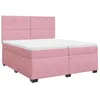 Image de vidaXL Sommier à lattes de lit avec matelas Rose 200x200 cm Velours