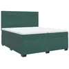 Image de vidaXL Sommier à lattes de lit et matelas Vert foncé 200x200cm Velours