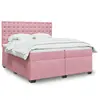 Image de vidaXL Sommier à lattes de lit avec matelas Rose 200x200 cm Velours