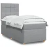 Image de vidaXL Sommier à lattes de lit et matelas Gris clair 90x190 cm Tissu