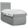 Image de vidaXL Sommier à lattes de lit et matelas Gris clair 90x190 cm Tissu