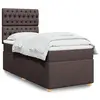 Image de vidaXL Sommier à lattes de lit avec matelas Marron foncé 90x190 cm