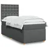 Image de vidaXL Sommier à lattes de lit et matelas Gris foncé 90x190 cm Tissu