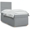 Image de vidaXL Sommier à lattes de lit avec matelas Gris clair 90x200 cm Tissu