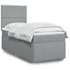 Image de vidaXL Sommier à lattes de lit avec matelas Gris clair 90x200 cm Tissu