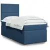 Image de vidaXL Sommier à lattes de lit avec matelas Bleu 90x200 cm Tissu