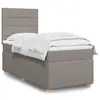 Image de vidaXL Sommier à lattes de lit avec matelas Taupe 90x200 cm Tissu