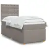 Image de vidaXL Sommier à lattes de lit avec matelas Taupe 90x200 cm Tissu