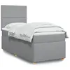 Image de vidaXL Sommier à lattes de lit avec matelas Gris clair 100x200cm Tissu