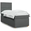 Image de vidaXL Sommier à lattes de lit avec matelas Gris foncé 100x200cm Tissu