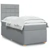 Image de vidaXL Sommier à lattes de lit avec matelas Gris clair 100x200cm Tissu