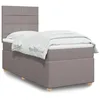 Image de vidaXL Sommier à lattes de lit avec matelas Taupe 100x200 cm Tissu