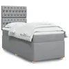 Image de vidaXL Sommier à lattes de lit avec matelas Gris clair 100x200cm Tissu