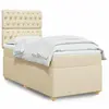 Image de vidaXL Sommier à lattes de lit avec matelas Crème 100x200 cm Tissu
