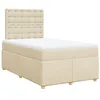 Image de vidaXL Sommier à lattes de lit avec matelas crème 120x190 cm tissu