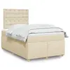 Image de vidaXL Sommier à lattes de lit avec matelas crème 120x190 cm tissu