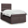 Image de vidaXL Sommier à lattes de lit avec matelas Marron foncé 120x200 cm