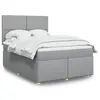 Image de vidaXL Sommier à lattes de lit avec matelas Gris clair 140x190cm Tissu