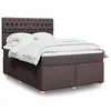 Image de vidaXL Sommier à lattes de lit avec matelas Marron foncé 140x190 cm
