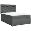 Image de vidaXL Sommier à lattes de lit avec matelas Gris foncé 140x200cm Tissu