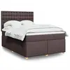 Image de vidaXL Sommier à lattes de lit avec matelas Marron foncé 140x200 cm