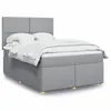Image de vidaXL Sommier à lattes de lit avec matelas Gris clair 160x200cm Tissu