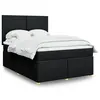 Image de vidaXL Sommier à lattes de lit avec matelas Noir 160x200 cm Tissu