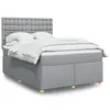 Image de vidaXL Sommier à lattes de lit avec matelas Gris clair 160x200cm Tissu
