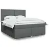 Image de vidaXL Sommier à lattes de lit avec matelas Gris foncé 180x200cm Tissu