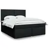 Image de vidaXL Sommier à lattes de lit avec matelas Noir 180x200 cm Tissu