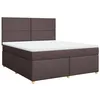 Image de vidaXL Boxspring met matras stof donkerbruin 180x200 cm