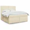 Image de vidaXL Sommier à lattes de lit avec matelas Crème 180x200 cm Tissu