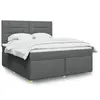 Image de vidaXL Sommier à lattes de lit avec matelas Gris foncé 180x200cm Tissu