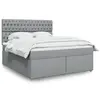 Image de vidaXL Sommier à lattes de lit avec matelas Gris clair 180x200cm Tissu