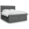 Image de vidaXL Sommier à lattes de lit avec matelas Gris foncé 180x200cm Tissu