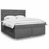Image de vidaXL Sommier à lattes de lit avec matelas Gris foncé 180x200cm Tissu