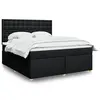 Image de vidaXL Sommier à lattes de lit avec matelas Noir 180x200 cm Tissu