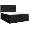 Image de vidaXL Sommier à lattes de lit avec matelas Noir 200x200 cm Tissu
